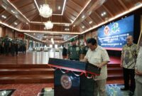 Menteri Pertahanan RI, Prabowo Subianto meresmikan pembangunan ruang makan Taruna Husein di Akademi Militer (Akmil), Magelang. (Dok. Tim Media Prabowo Subianto)