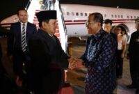 Menteri Pertahanan RI Prabowo Subianto tiba di Pangkalan Udara Subang di Shah Alam, Selangor, Malaysia, Rabu malam (3/4/2024). (Dok. Tim Media Prabowo)